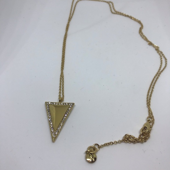 Pavé Triangle Long Pendant Necklace - Picture 3 of 4